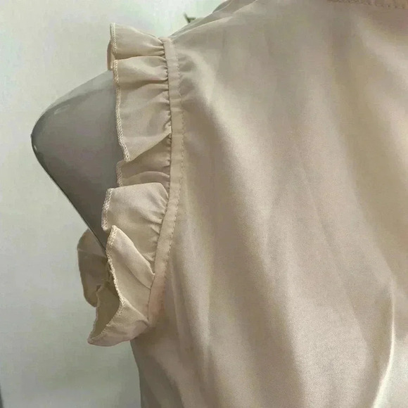 🆕Boho Trendy Khaki Ruffle Sleeveless A-Line Dress S🆕 - Picture 5 of 11